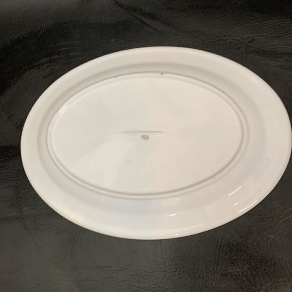 Happy Thanksgiving Gobble Gobble Turkey Serving Large White Ceramic Oval Platter - Picture 3 of 4